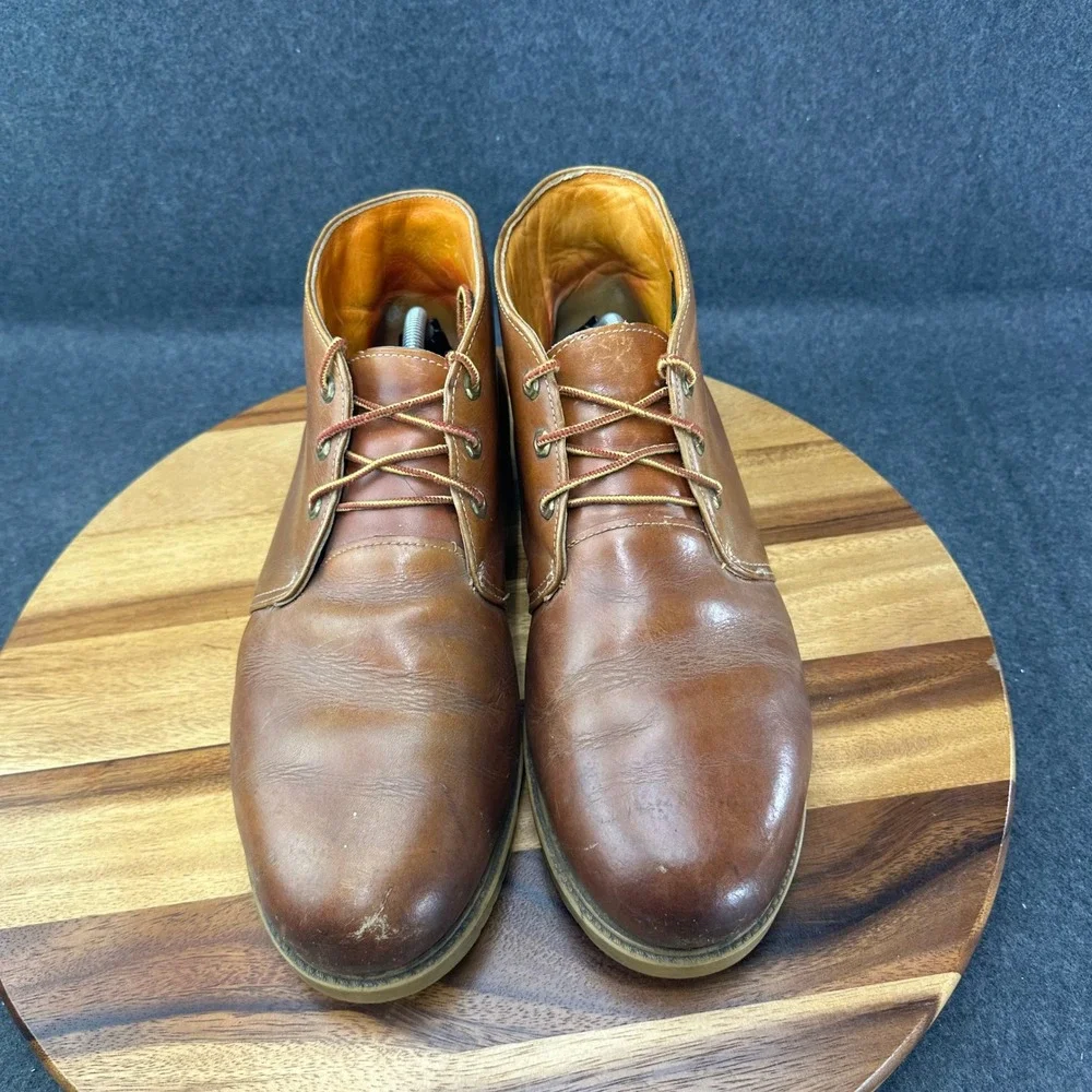 Vtg USA Made Timberland Mens Brown Leather Chukka Boots Ankle Lace Up Sz 11.5W